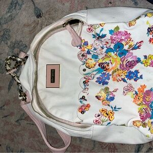 Floral White and Pink Women's Bag
